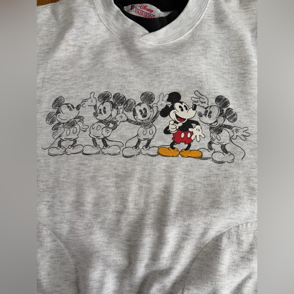 Vintage Disney Mickey Mouse Sweatshirt 90s Grey Crewneck Pullover - Picture 13 of 13